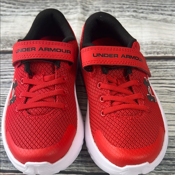 Under Armour Kids UA BPS Surge 4 AC Sneakers - Red/White (Size 12K) - Picture 2 of 11